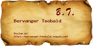 Bervanger Teobald névjegykártya